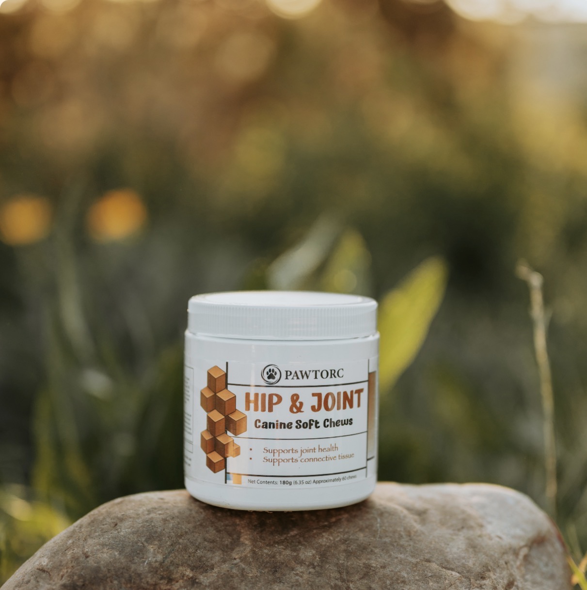 Pawtorc Hip & Joint Soft Chews jar — 180g · approx. 60 chews